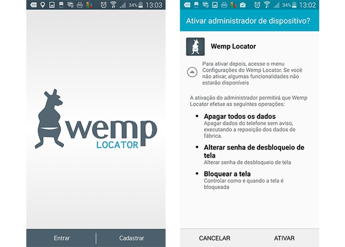 App Wemp é bem completo e oferece backup e localização em caso de perda do Android (Foto: Reprodução/Barbara Mannara)