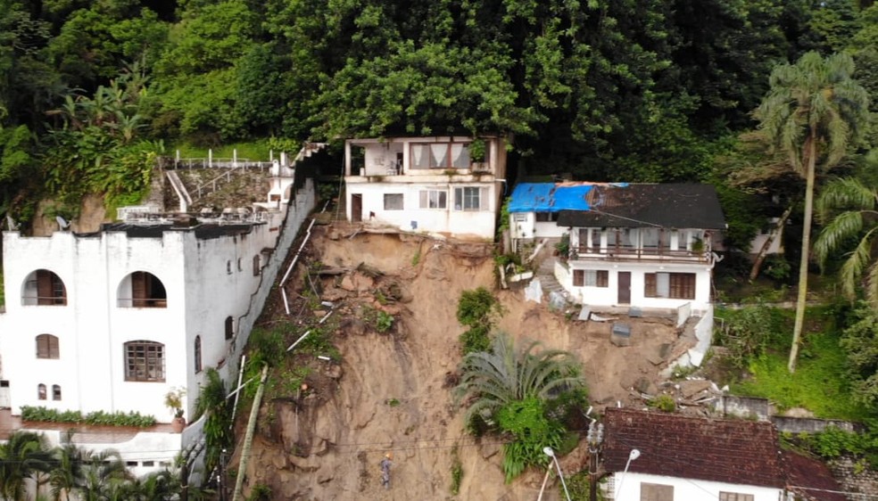 Parque Prainha, em São Vicente, também foi afetado pelas fortes chuvas — Foto: Divulgação/Alexandre Valdívia
