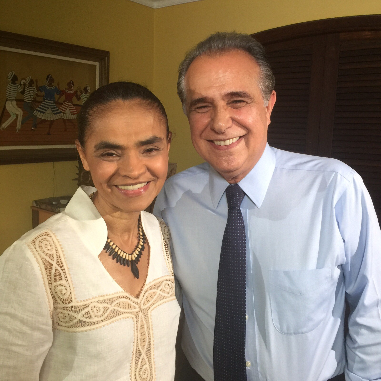 Marina Silva e Roberto D'Avila (Foto: Reprodução/GloboNews)