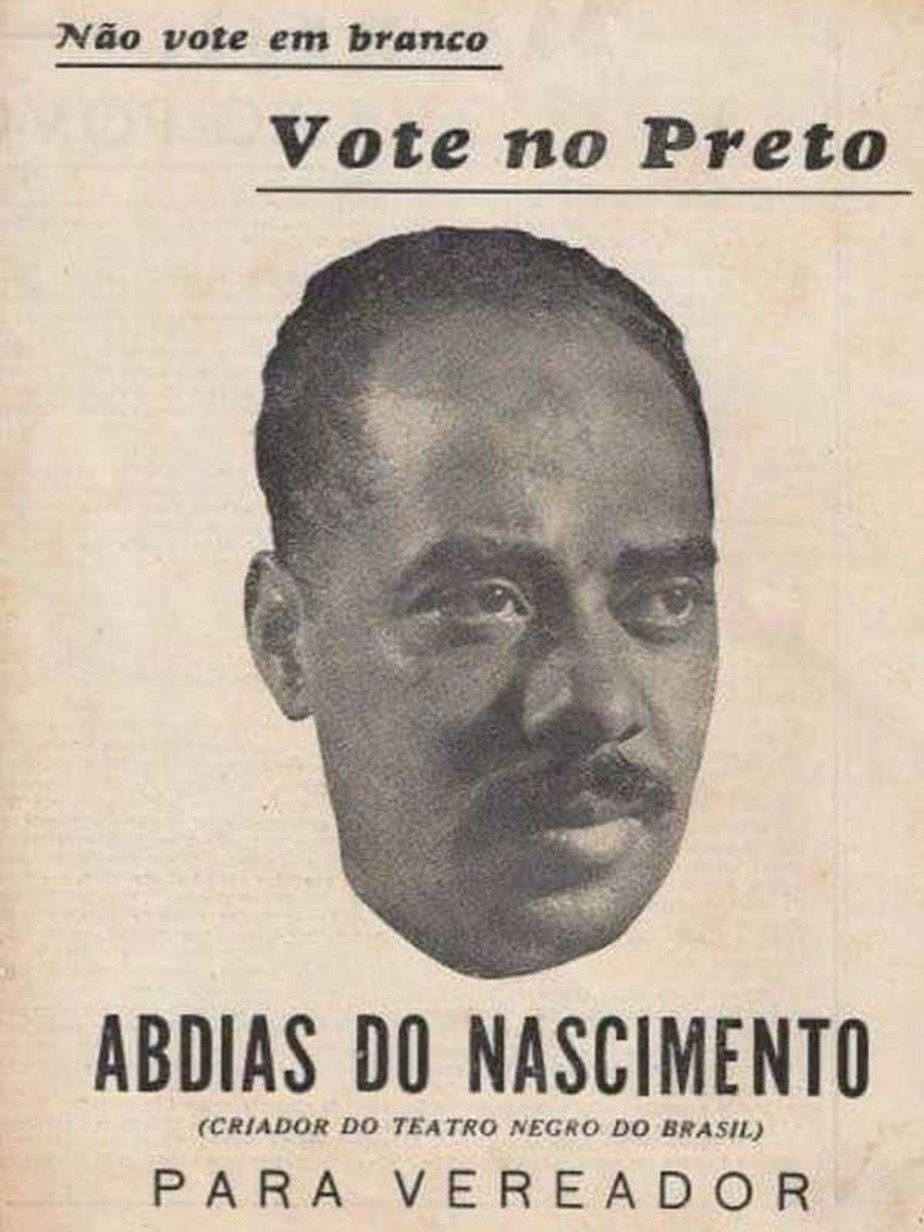 O encarte da campanha de Abdias do Nascimento para vereador, na década de 1940