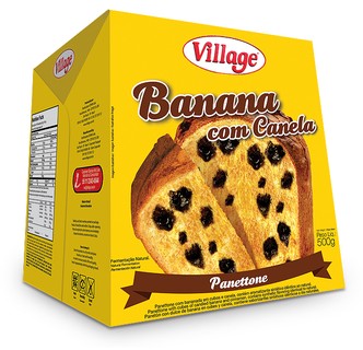Você gosta de banana com canela? Então vai amar o panetone da Village (village.com.br) (500 g | R$ 16,90)