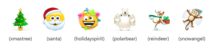 Emoticons e mojis para o Natal no Skype (Foto: Reprodução/Skype)