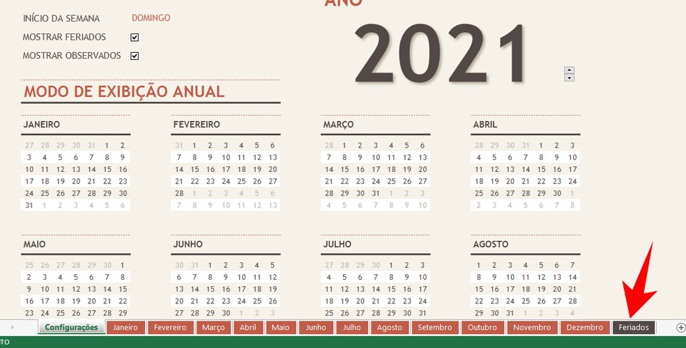 Calendario 2021 Com Feriados Como Fazer No Excel Para Imprimir Produtividade Techtudo