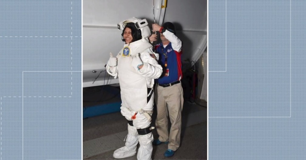 'Quero inspirar outras garotas', diz Andressa Costa, de 20 anos, que estuda para se tornar astronauta nos EUA — Foto: Reprodução/RPC