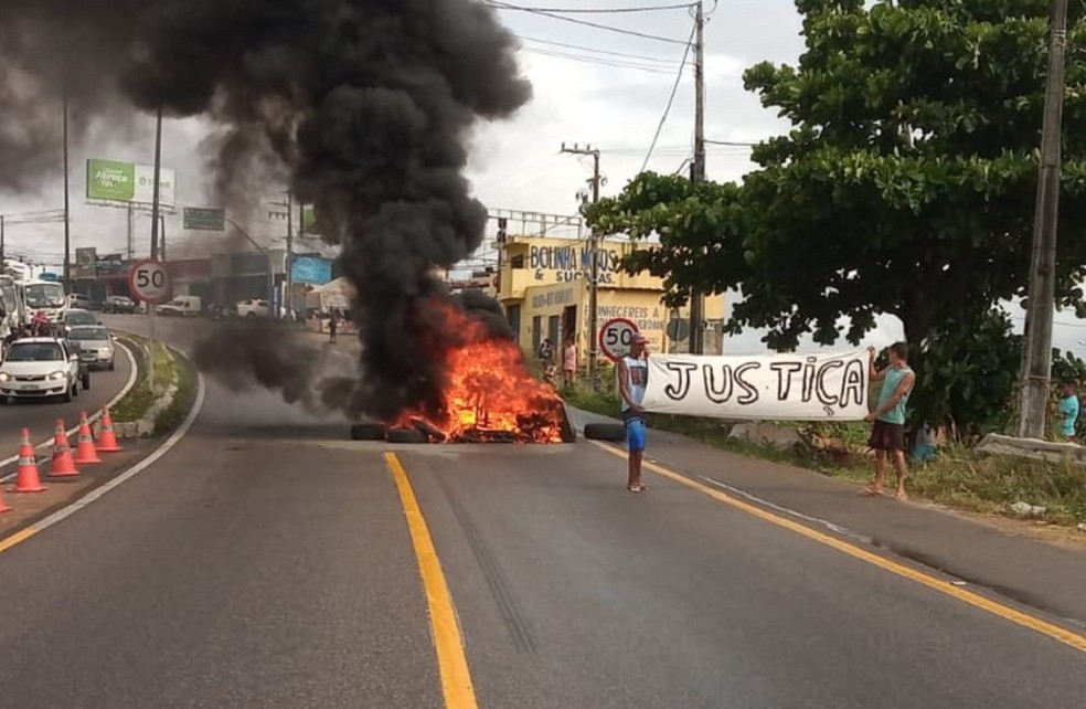 Protesto na Zona Norte de Natal — Foto: Redes sociais