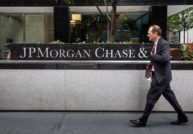 Fachada do JP Morgan Chase, em Nova York (Foto: Andrew Burton/Getty Images)