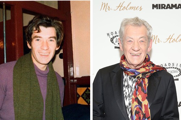 Ian McKellen em 1970 e em 2015 (Foto: Twitter / Getty Images)