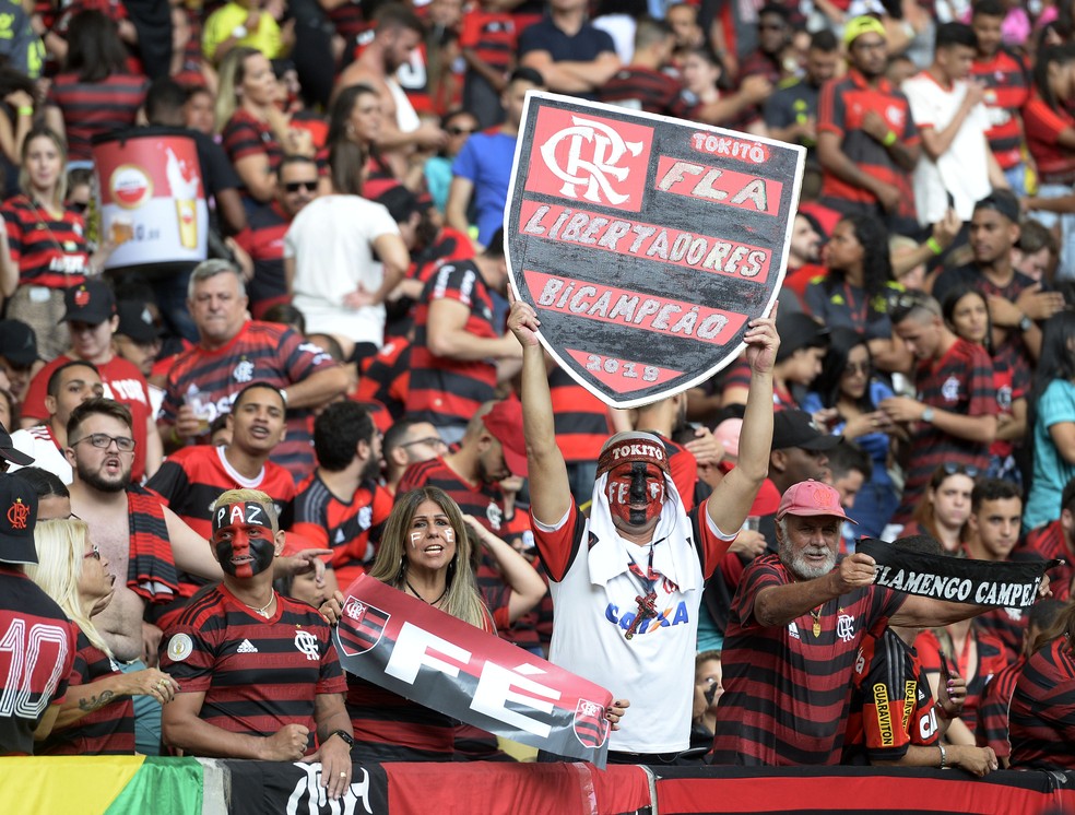 Torcedores do Flamengo no Maracan&atilde; &mdash; Foto: Andr&eacute; Dur&atilde;o