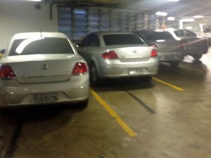 Carros alugados no estacionamento da Câmara de SP (Foto: Roney Domingos/G1)