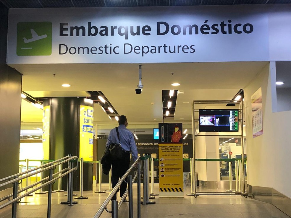 Sistema possui sensores faciais que detectam rosto do passageiro no embarque do Aeroporto de Brasília — Foto:  Inframerica/Divulgação