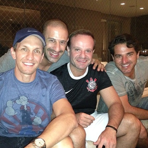 Tony Kanaan, Luciano Burti, Rubens Barrichello jantar (Foto: Reprodução/Instagram)