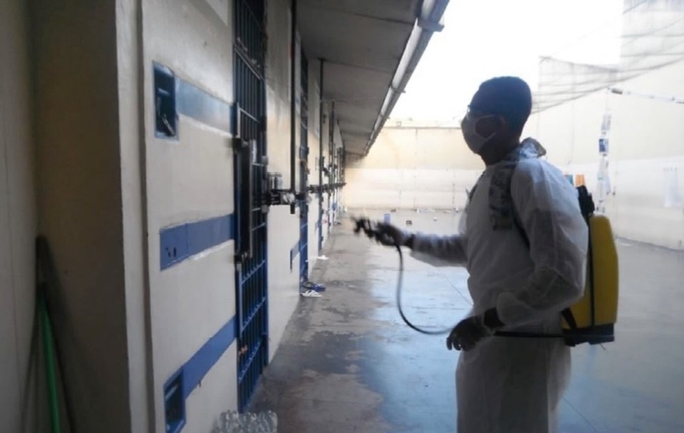 Higienização no Centro de Detenção Provisória de Piracicaba — Foto: CDP de Piracicaba