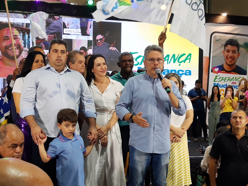 Alessandro Vieira durante convenção em Sergipe — Foto: Anderson Barbosa/ TV Sergipe/Arquivo