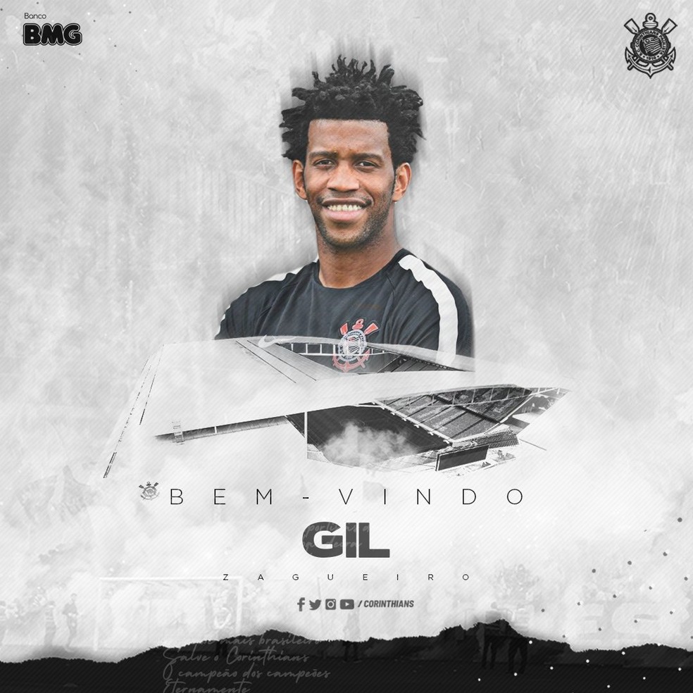 Corinthians anuncia o zagueiro Gil â Foto: ReproduÃ§Ã£o