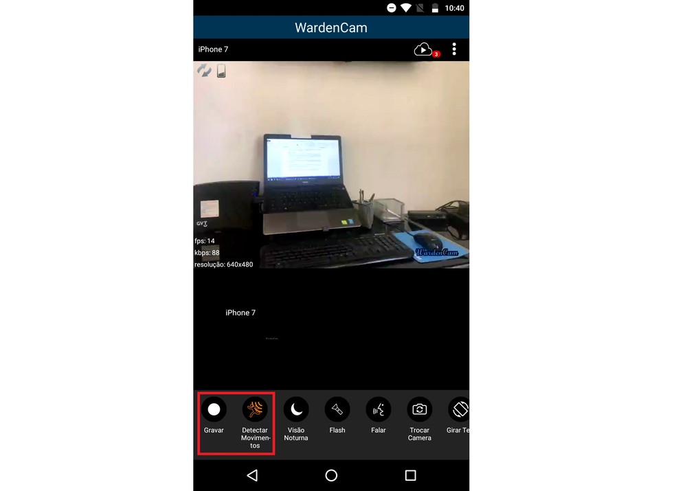 WardenCam enviar gravações das imagens para a nuvem — Foto: Reprodução/Rodrigo Fernandes