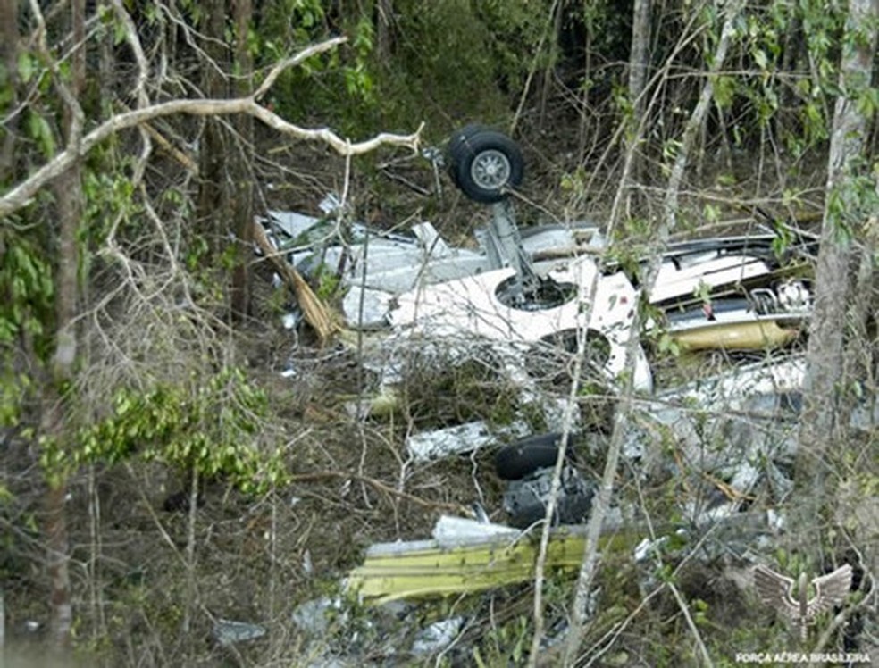 Avião da Gol que caiu em Mato Grosso em 2006 após bater em jato Legacy vitimou 154 pessoas. — Foto: FAB/Divulgação