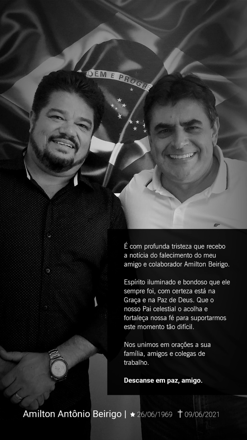 nota de pesar deputado domingos savio