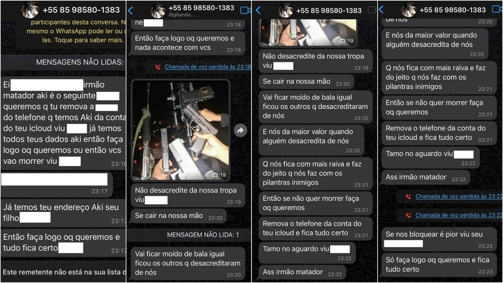 Criminosos furtam cealular e ameaçam vítimapara desvincular iCloud do aparelho. — Foto: Reprodução