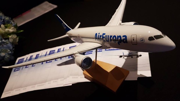 Modelo de avião da empresa Air Europa (Foto: Reprodução/Facebook)