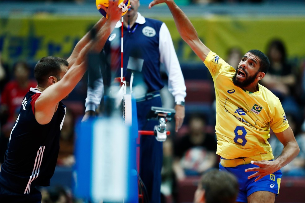 Mais uma vez, Wallace foi decisivo no selecionado brasileiro (Foto: Divulgação / FIVB)
