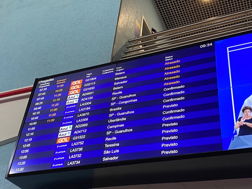 Voos são remarcados em Fortaleza após manutenção devido à chuva. — Foto: Isaac Macêdo/TVM