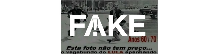 É #FAKE que Lula foi retratado apanhando de policiais em uma das fotos mais famosas da ditadura