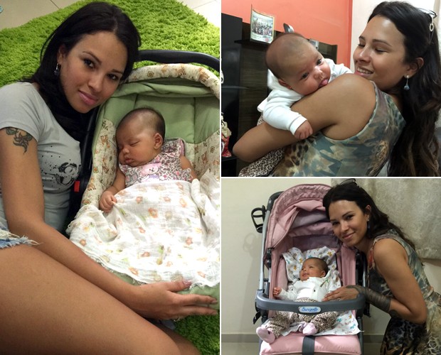 Ariada curte a sobrinha recém-nascida (Foto: Arquivo pessoal)
