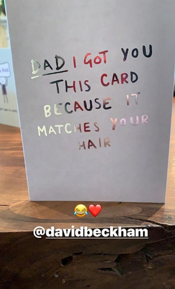 Um cartão de aniversário que David Beckham ganhou dos filhos (Foto: Instagram)