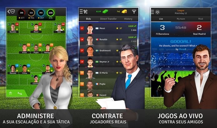 Golden Manager surpreende com partidas online e jogadores com nomes corretos (Fotos: Divulgação / Kerad Games)