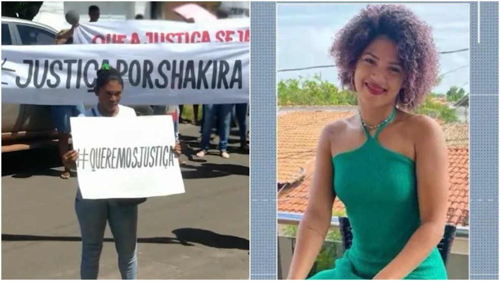 Familiares de Shakira dos Santos protestam por justiça — Foto: Reprodução/TV Mirante/g1 MA