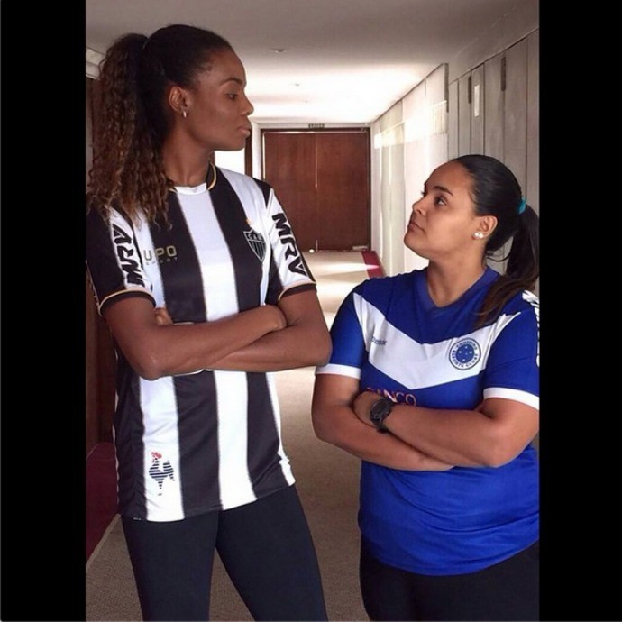 Fabiana x Suelen do Sesi - Atlético-MG x Cruzeiro - vôlei e futebol (Foto: Reprodução/Instagram)
