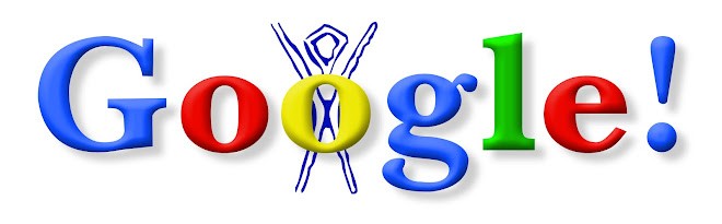 Primeiro doodle da história fez referência ao festival Burning Man (Foto: Reprodução/Google)