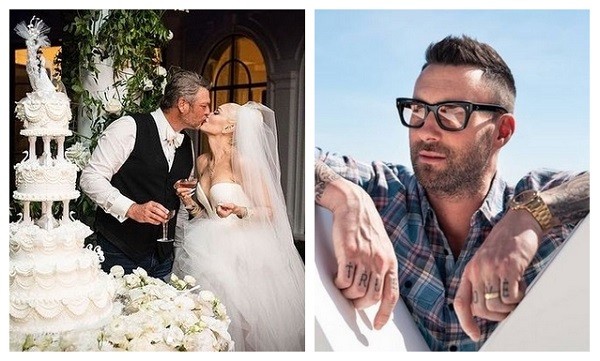 Adam Levine não foi convidado para o casamento dos amigos Blake Shelton e Gwen Stefani, seus colegas de júri no programa The Voice (Foto: Instagram)
