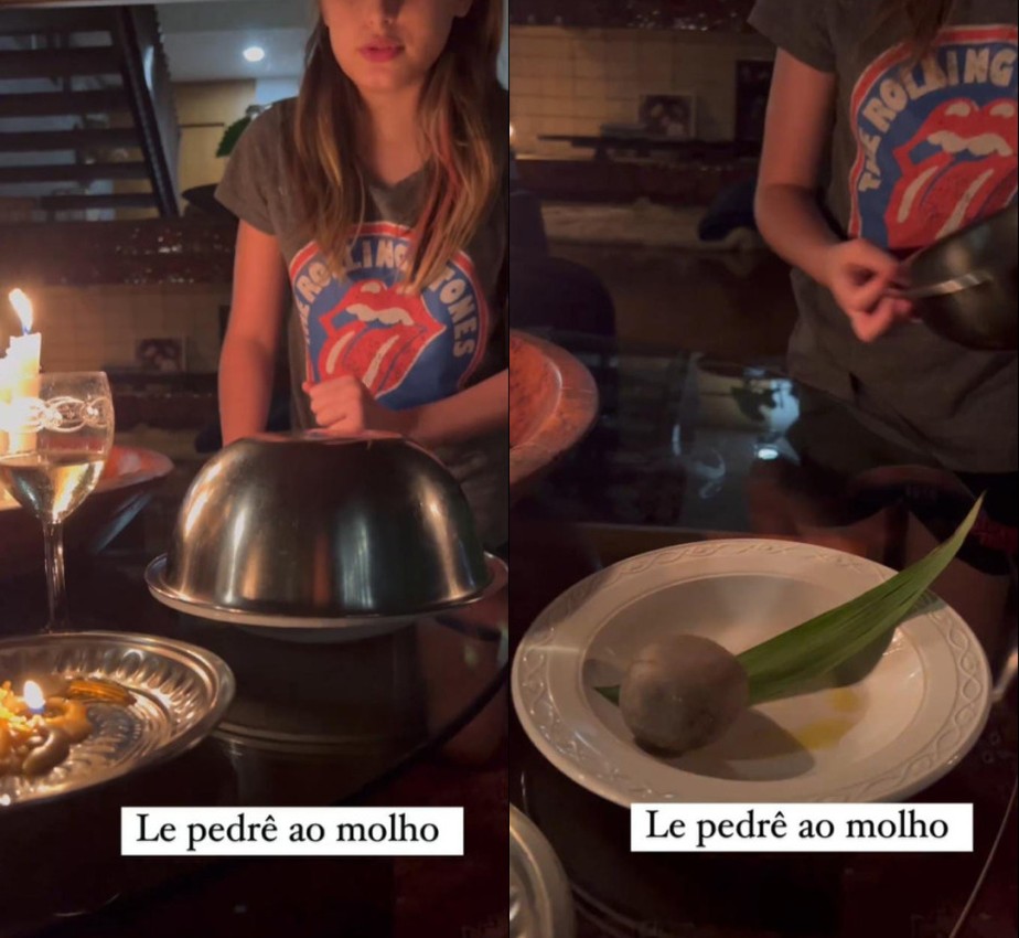 Filha de Paola Carosella cozinha pedra e chef brinca