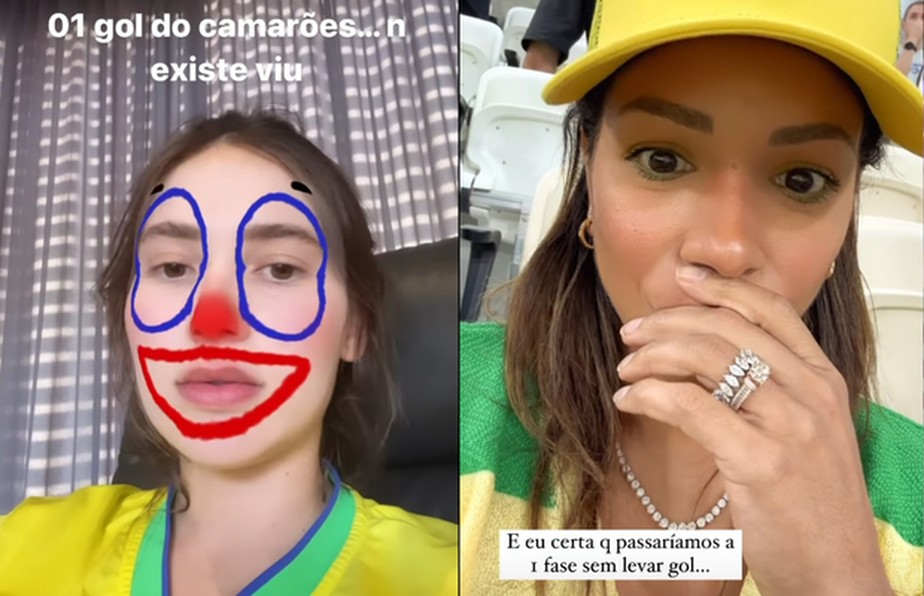 Virgínia Fonseca e Belle Silva estão entre famosos que lamentaram vitória de Camarões sobre o Brasil na Copa