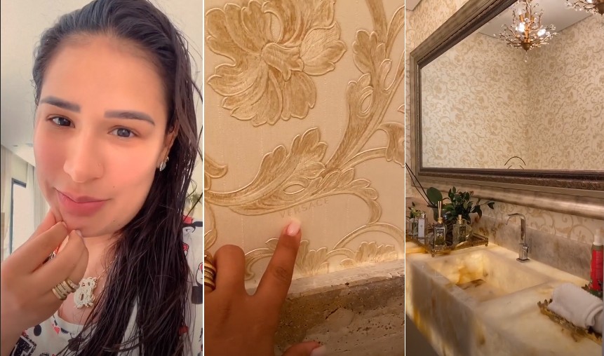 Simone mostra novo papel de parede de grife de sua mansão: "Um luxo" (Foto: Reprodução/Instagram @simoneses)