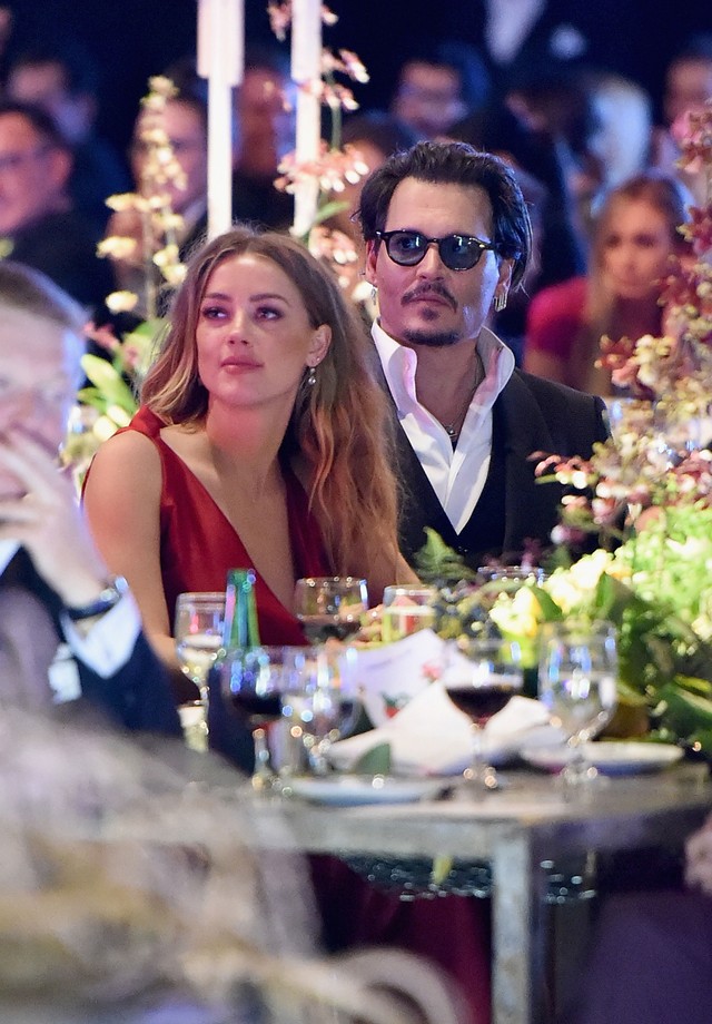Amber Heard e Johnny Depp em janeiro deste ano (Foto: Getty Images)