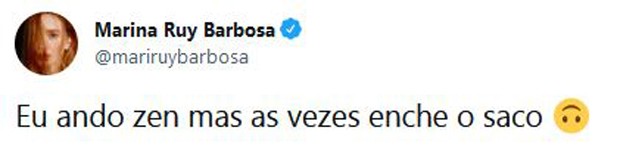 Marina Ruy Barbosa discute com fã no Twitter (Foto: Reprodução / Twitter)