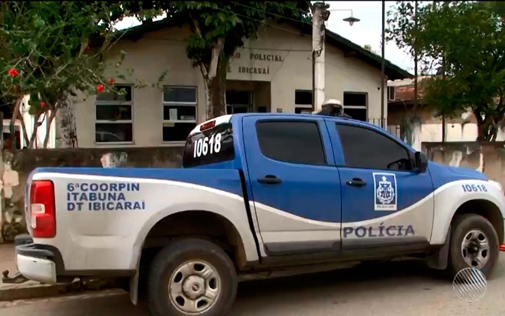 Delegacia de Ibicaraí, onde o caso foi registrado (Foto: TV Santa Cruz )