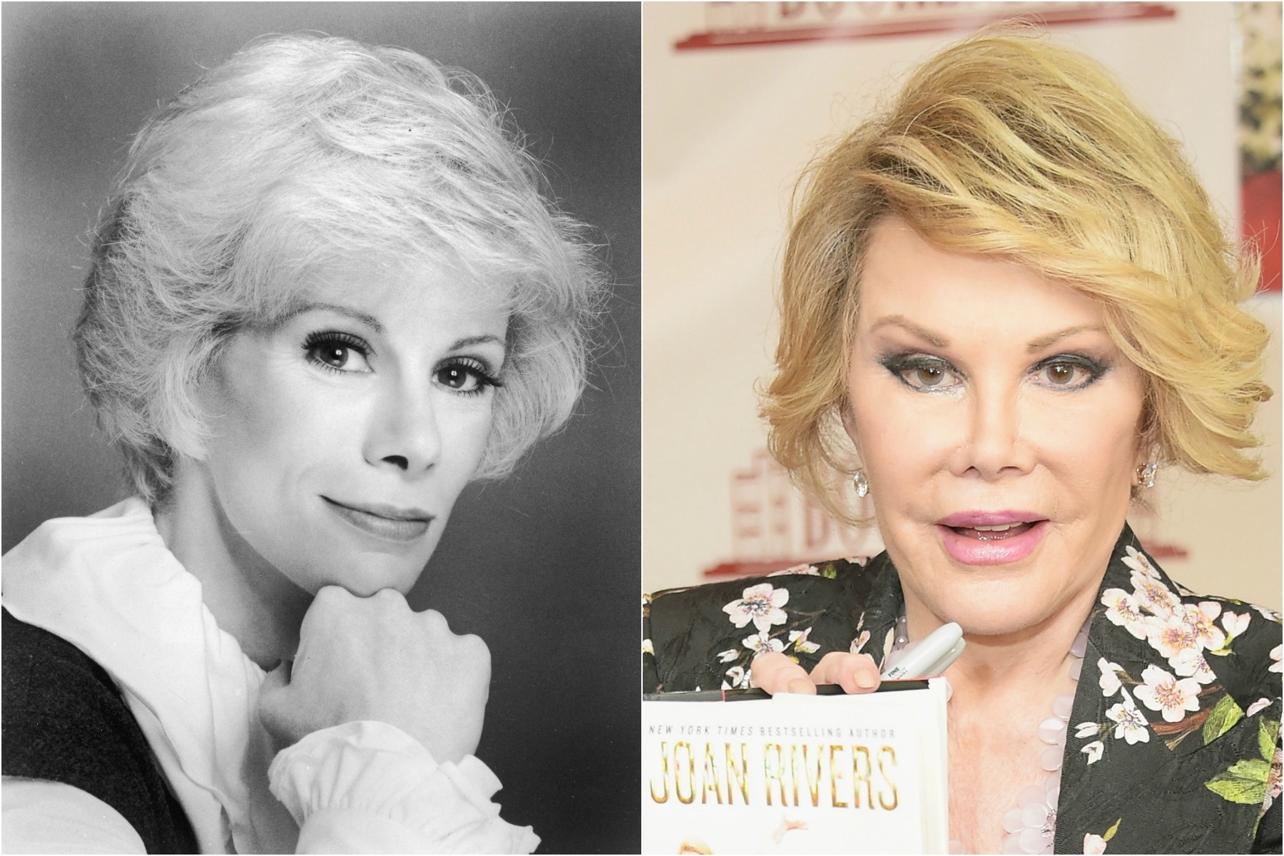 Joan Rivers nos anos 60 e nos dias de hoje. (Foto: Getty Images)
