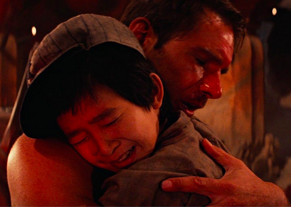 Harrison Ford e Ke Huy Quan em Indiana Jones e O Templo da Perdi&ccedil;&atilde;o (1984) &mdash; Foto: Reprodu&ccedil;&atilde;o