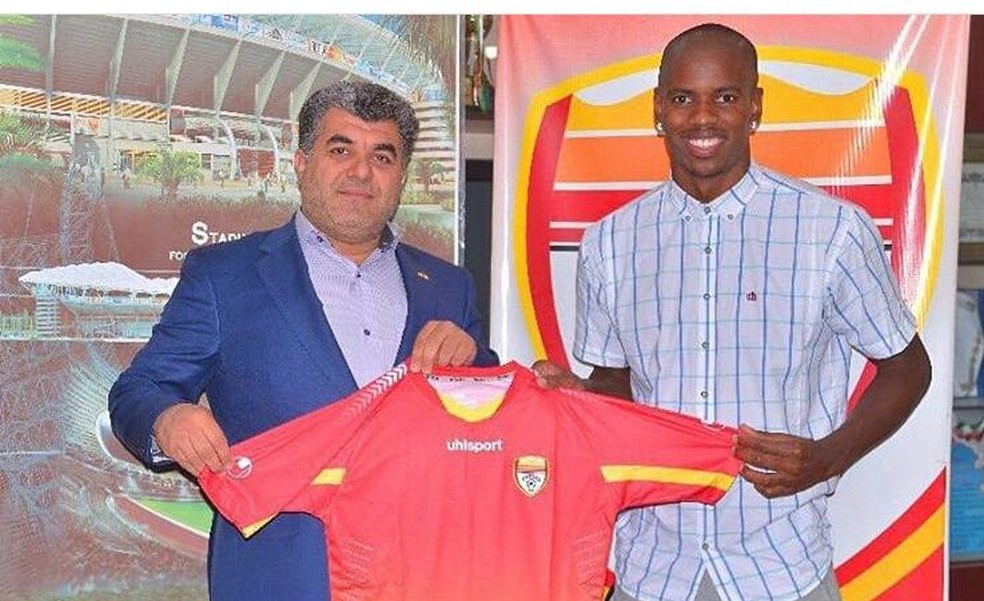 Neguete em sua apresentação pelo Foolad Khoozestan, do Irã — Foto: Reprodução/Instagram