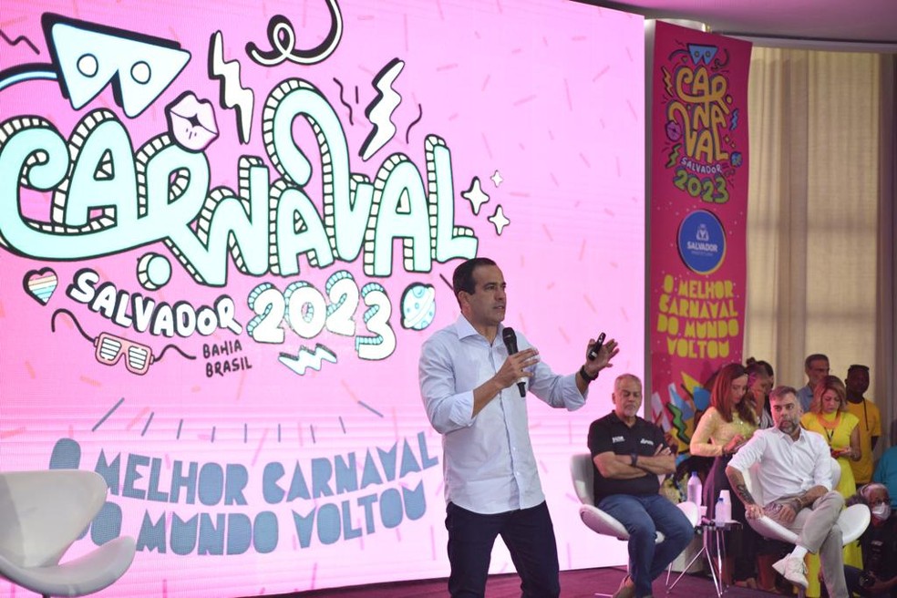 Prefeito Bruno Reis lança o carnaval de Salvador — Foto: Betto Jr/Secom