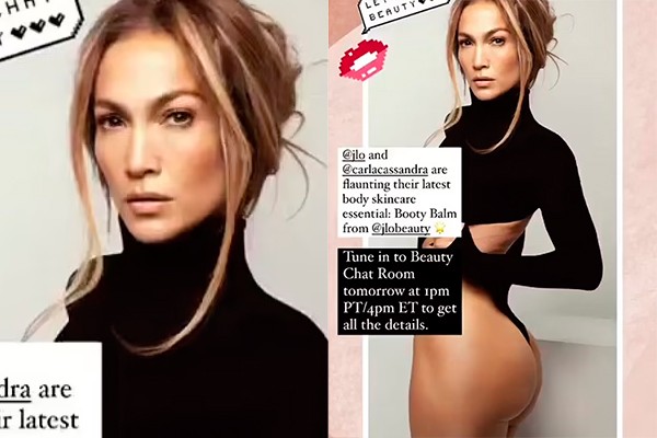 Jennifer Lopez apresenta o seu creme para bumbum com foto ousada (Foto: reprodução instagram)