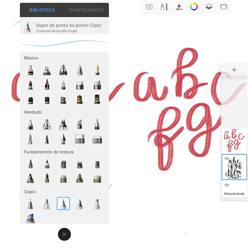 Autodesk SketchBook é um app completo para fazer lettering — Foto: Reprodução/Marcela Franco