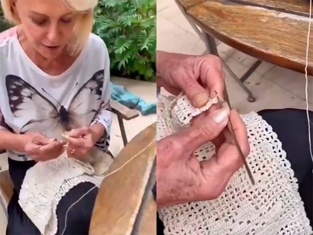Ana Maria Braga faz colcha de crochê na quarentena (Foto: Reprodução/Instagram)