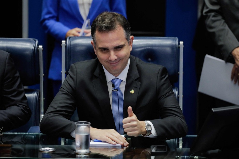 O presidente reeleito do Senado, Rodrigo Pacheco