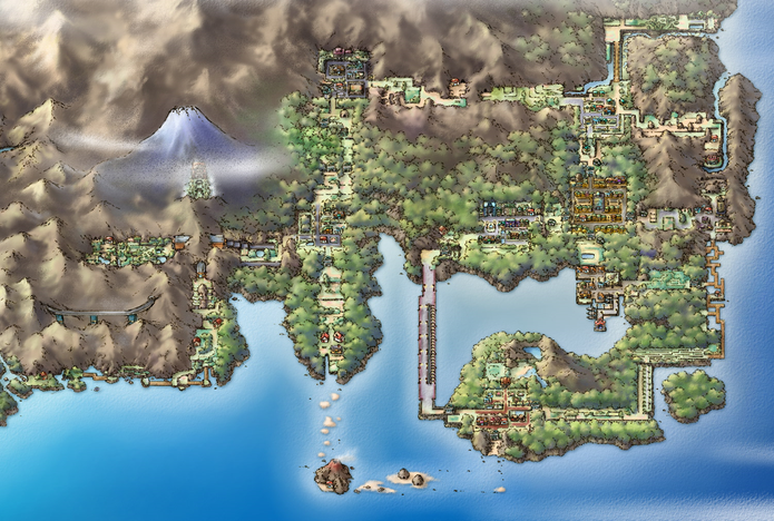 Região de Kanto foi adicionada por Satoru Iwata em Pokemon Silver, Gold e Crystal (Foto: Reprodução/Pokémon)