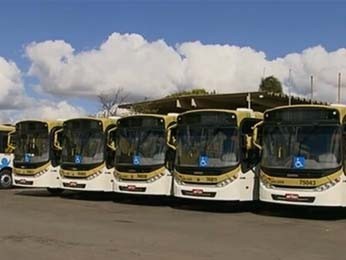 Ônibus da nova frota do Distrito Federal (Foto: TV Globo/ Reprodução)