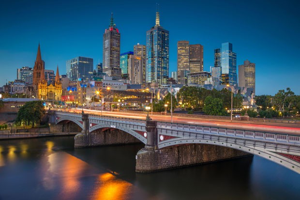 Cityscape image of Melbourne, Australia during twilight blue hour. (Foto: Getty Images/iStockphoto)